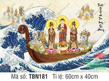 Thuyền Bát Nhã TBN181, Tây Phương Tam Thánh ngự đài sen hồng Thuyền Bát Nhã TBN181, Tây Phương Tam Thánh ngự đài sen hồng
