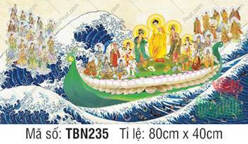 Thuyền Bát Nhã TBN235, cảnh Đức Phật đắp y vàng tươi ngự thuyền sen Thuyền Bát Nhã TBN235, cảnh Đức Phật đắp y vàng tươi ngự thuyền sen