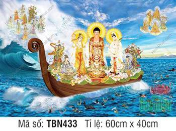 Thuyền Bát Nhã TBN433, Đức Phật mặc cà sa nâu sọc vàng Thuyền Bát Nhã TBN433, Đức Phật mặc cà sa nâu sọc vàng