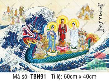 Thuyền Bát Nhã TBN91, Tây Phương Tam Thánh cưỡi rồng rẽ sóng biển Thuyền Bát Nhã TBN91, Tây Phương Tam Thánh cưỡi rồng rẽ sóng biển