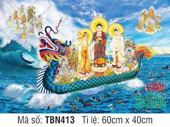 Thuyền Từ Tế Độ TBN413, Tây Phương Tam Thánh ngự thuyền rồng xanh Thuyền Từ Tế Độ TBN413, Tây Phương Tam Thánh ngự thuyền rồng xanh