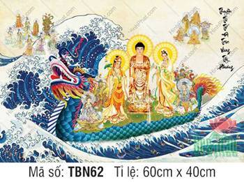 Thuyền Từ Tế Độ TBN62, Tây Phương Tam Thánh khoác y phục sắc vàng Thuyền Từ Tế Độ TBN62, Tây Phương Tam Thánh khoác y phục sắc vàng