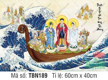 Thuyền Từ Tế Độ Trực Vãng Tây Phương TBN189, Tam Thánh áo xanh trắng Thuyền Từ Tế Độ Trực Vãng Tây Phương TBN189, Tam Thánh áo xanh trắng