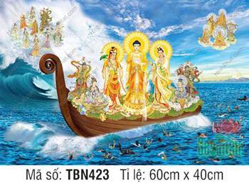 Thuyền Từ Tế Độ Trực Vãng Tây Phương TBN423, Đức Phật khoác áo vàng Thuyền Từ Tế Độ Trực Vãng Tây Phương TBN423, Đức Phật khoác áo vàng