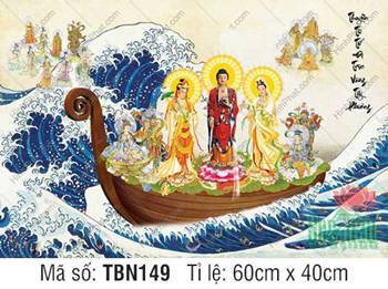 Tranh Thuyền Bát Nhã TBN149, thuyền gỗ màu nâu cổ kính