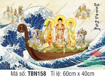 Tranh Thuyền Bát Nhã TBN158, Tây Phương Tam Thánh vượt biển