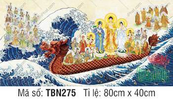 Tranh Thuyền Bát Nhã TBN275, Đức Phật y vàng rực rỡ cứu độ