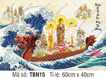 Tranh Thuyền Bát Nhã đẹp TBN15, Đức Phật mặc áo khoác màu cam Tranh Thuyền Bát Nhã đẹp TBN15, Đức Phật mặc áo khoác màu cam