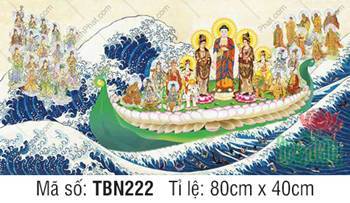 Tranh Thuyền Bát Nhã đẹp TBN222, nhị vị Bồ Tát khoác áo nâu Tranh Thuyền Bát Nhã đẹp TBN222, nhị vị Bồ Tát khoác áo nâu