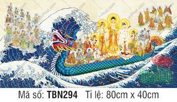 Tranh Thuyền Bát Nhã đẹp TBN294, thuyền rồng lam ngọc sắc áo vàng Tranh Thuyền Bát Nhã đẹp TBN294, thuyền rồng lam ngọc sắc áo vàng