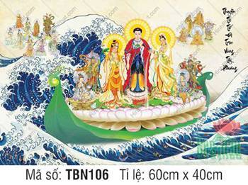 Tranh Thuyền Bát Nhã kích thước lớn TBN106, áo đỏ phối xanh Tranh Thuyền Bát Nhã kích thước lớn TBN106, áo đỏ phối xanh