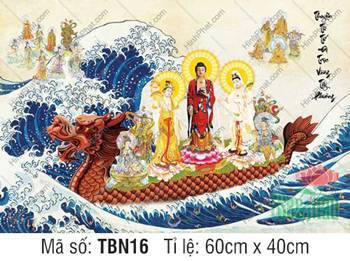 Tranh Thuyền Bát Nhã kích thước lớn TBN16, cảnh thuyền rồng cứu độ Tranh Thuyền Bát Nhã kích thước lớn TBN16, cảnh thuyền rồng cứu độ