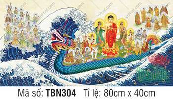Tranh Thuyền Bát Nhã kích thước lớn TBN304, thuyền rồng lam ngọc Tranh Thuyền Bát Nhã kích thước lớn TBN304, thuyền rồng lam ngọc