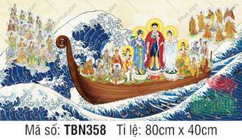 Tranh Thuyền Bát Nhã kích thước lớn TBN358, dáng thuyền gỗ trơn Tranh Thuyền Bát Nhã kích thước lớn TBN358, dáng thuyền gỗ trơn