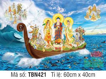Tranh Thuyền Bát Nhã kích thước lớn TBN421, dáng thuyền gỗ cuộn mũi Tranh Thuyền Bát Nhã kích thước lớn TBN421, dáng thuyền gỗ cuộn mũi