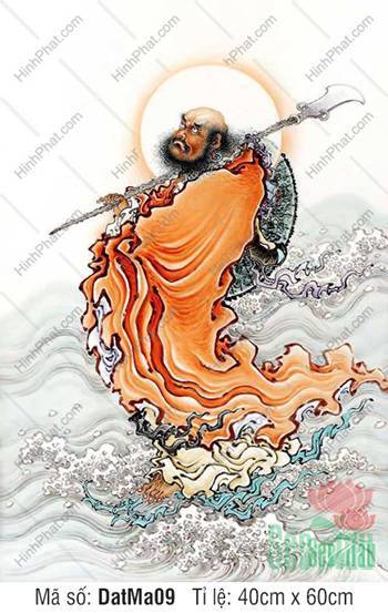 Hình Bồ Đề Đạt Ma DatMa09, thế đứng dũng mãnh giữa sóng cuộn