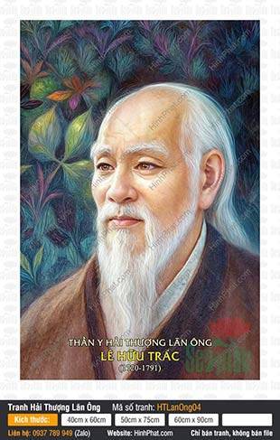Ảnh Hải Thượng Lãn Ông 04, chân dung trên nền lá dược liệu sinh động