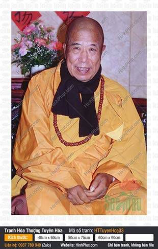 Hình Hòa Thượng Tuyên Hóa 03, chân dung ngài mặc y vàng