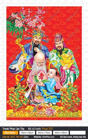 Hình Ảnh Phúc Lộc Thọ PhucLT07, Tranh Phúc Lộc Thọ