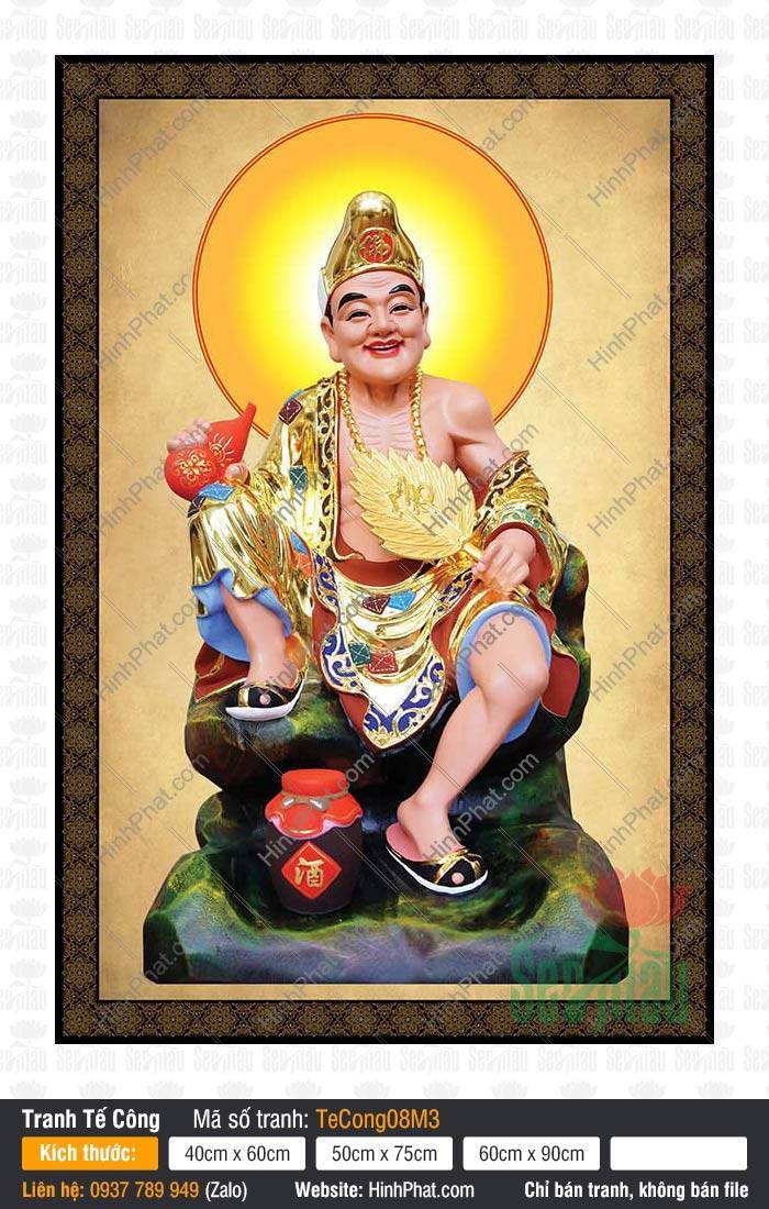 Ảnh Tế Công Đẹp TeCong08M3 Ảnh Tế Công Đẹp TeCong08M3 ngự trên tảng đá tay cầm quạt vàng