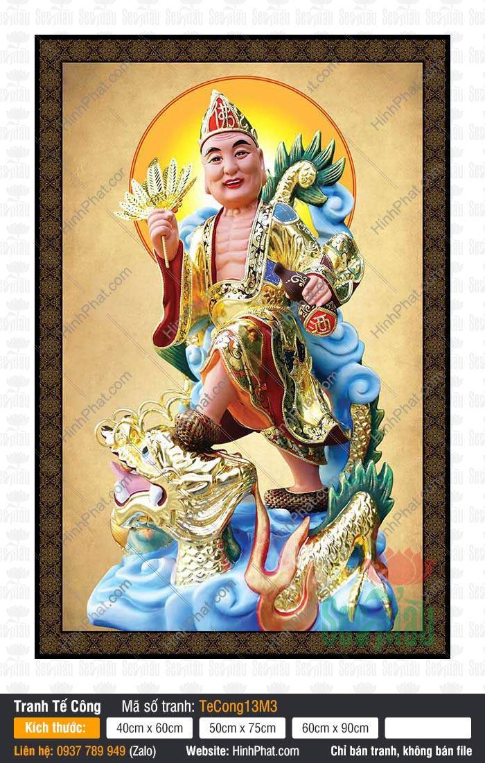 Hình Ảnh Tế Công Hoạt Phật TeCong13M3 Hình Ảnh Tế Công Hoạt Phật TeCong13M3 cưỡi rồng vàng uy nghiêm trên mây