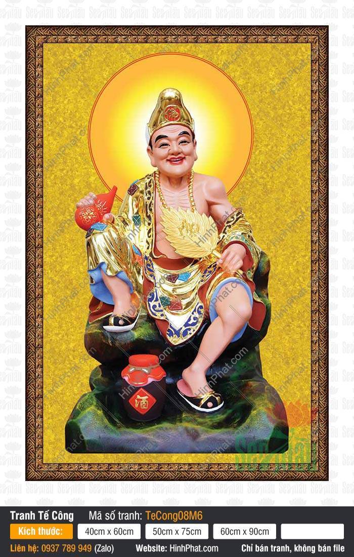 Hình Tượng Tế Công TeCong08M6 Hình Tượng Tế Công TeCong08M6 khắc họa ngài mặc áo vàng cầm hồ lô đỏ ngự trên tảng đá