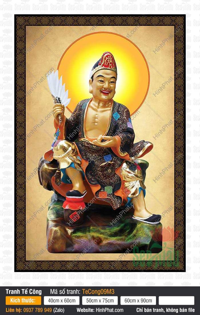 Tranh Tế Công Hoạt Phật Đẹp Nhất TeCong09M3 Tranh Tế Công Hoạt Phật Đẹp Nhất TeCong09M3 ngự trên đá mặc y phục họa tiết