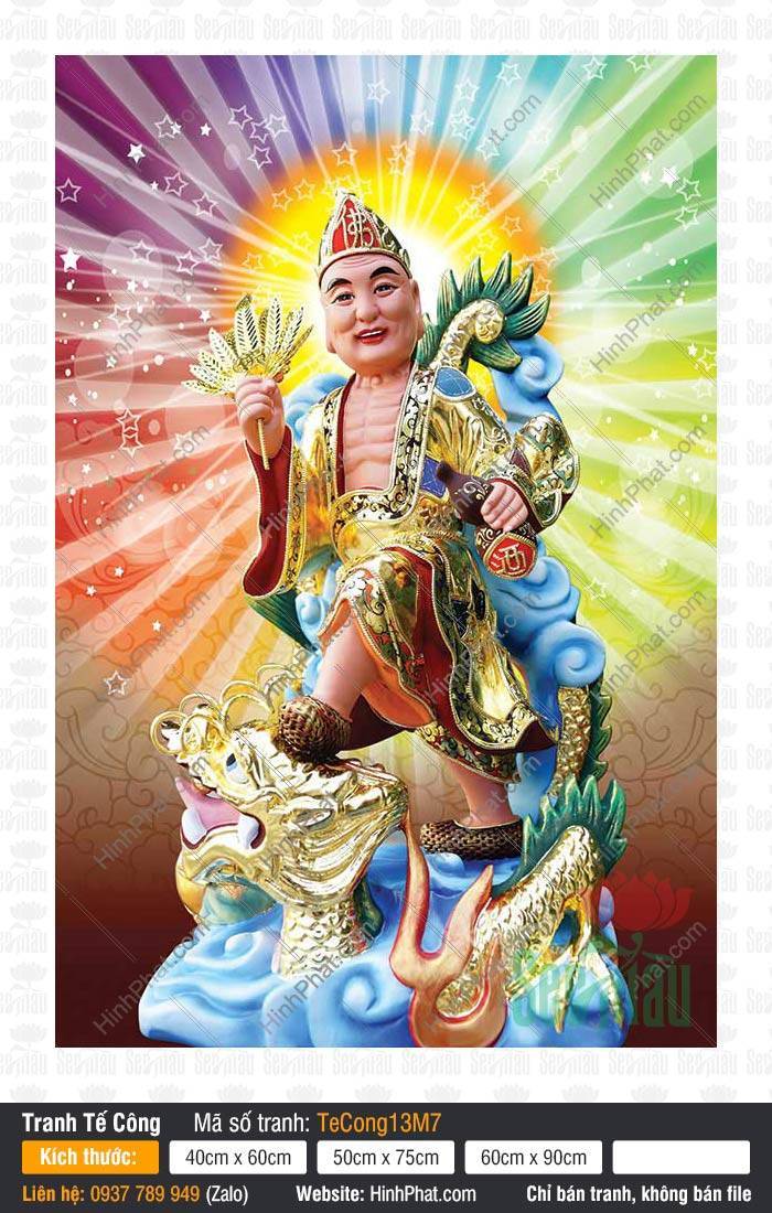 Tranh Tế Công Khổ Lớn TeCong13M7 Tranh Tế Công Khổ Lớn TeCong13M7 cưỡi rồng vàng lướt sóng nước