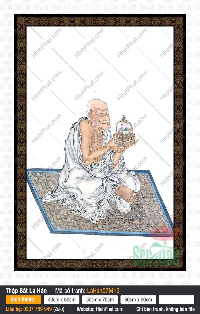 Hình Thập Bát La Hán Chất Lượng Cao LaHan07M13, Tranh Mười Tám Vị La Hán, Tranh Thập Bát La Hán, Mười Tám Vị La Hán, 18 Vị La Hán, Thập Bát La Hán, Những Bức Tranh Phật Đẹp Nhất
