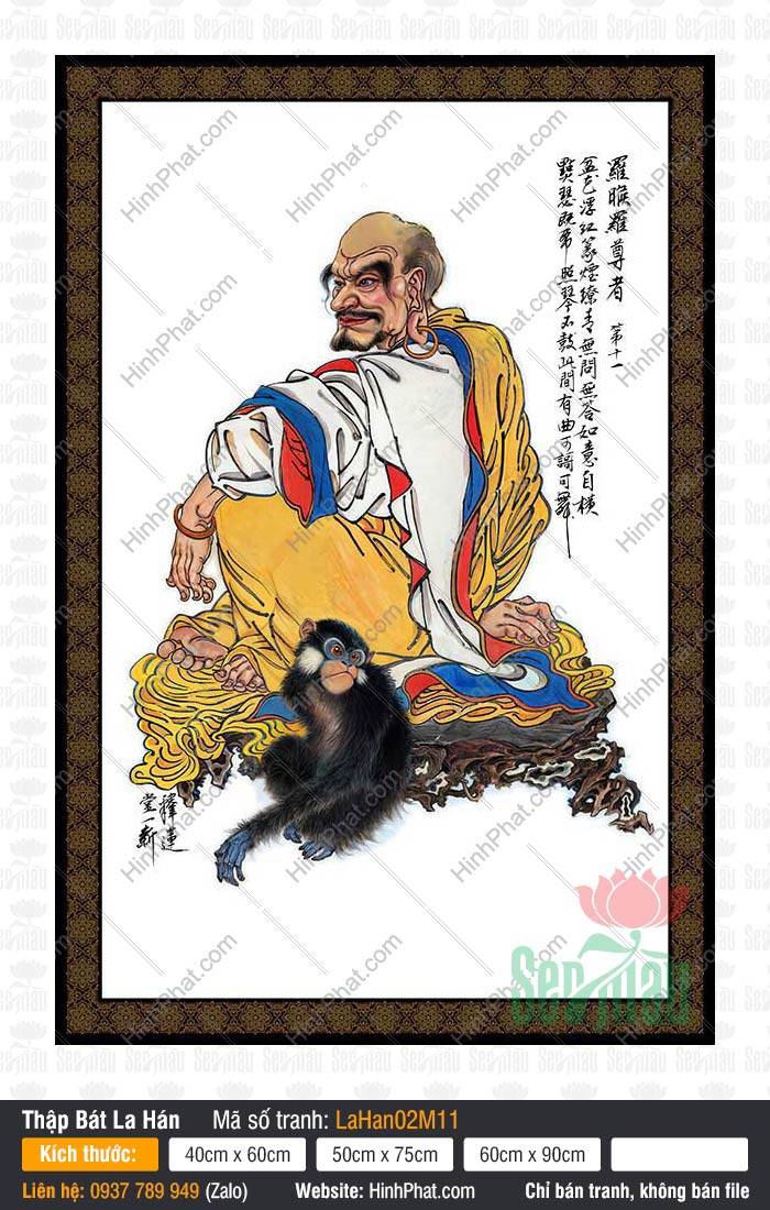 Mười Tám Vị La Hán LaHan02M11, Tranh 18 Vị La Hán, Tranh Thập Bát La Hán, Hình Thập Bát La Hán, Mười Tám Vị La Hán, 18 Vị La Hán, Thập Bát La Hán, Tranh Hình Phật