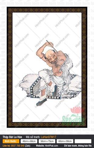 Tranh Thập Bát La Hán Đẹp LaHan07M17, 18 Vị La Hán