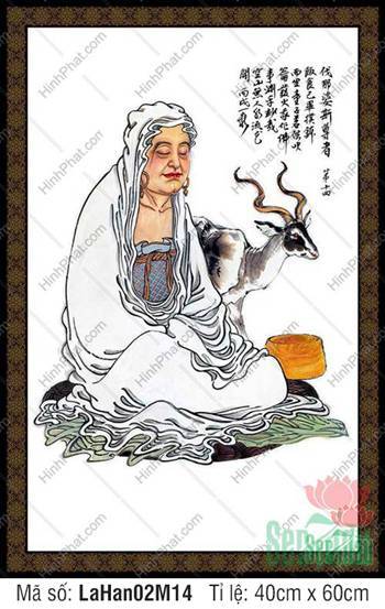 Tranh Thập Bát La Hán Khổ Lớn LaHan02M14, nét họa tôn giả trùm bạch y Tranh Thập Bát La Hán Khổ Lớn LaHan02M14, nét họa tôn giả trùm bạch y
