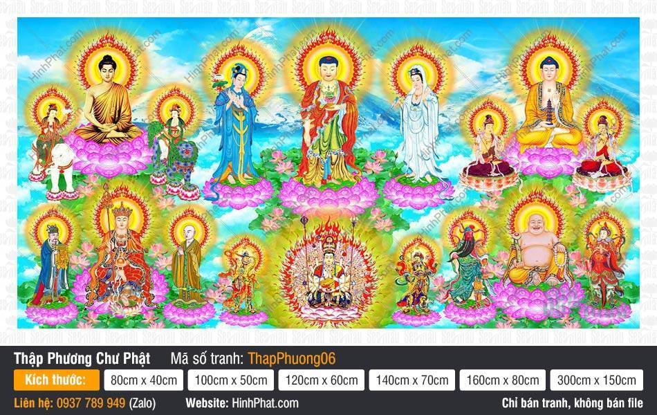 Hình Ảnh Mười Phương Chư Phật ThapPhuong06 Hình Ảnh Mười Phương Chư Phật ThapPhuong06 ngự đài sen hồng giữa nền trời xanh cát tường