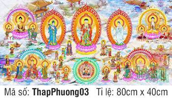 Tranh Thập Phương Chư Phật ThapPhuong03, khung cảnh mây trời vàng
