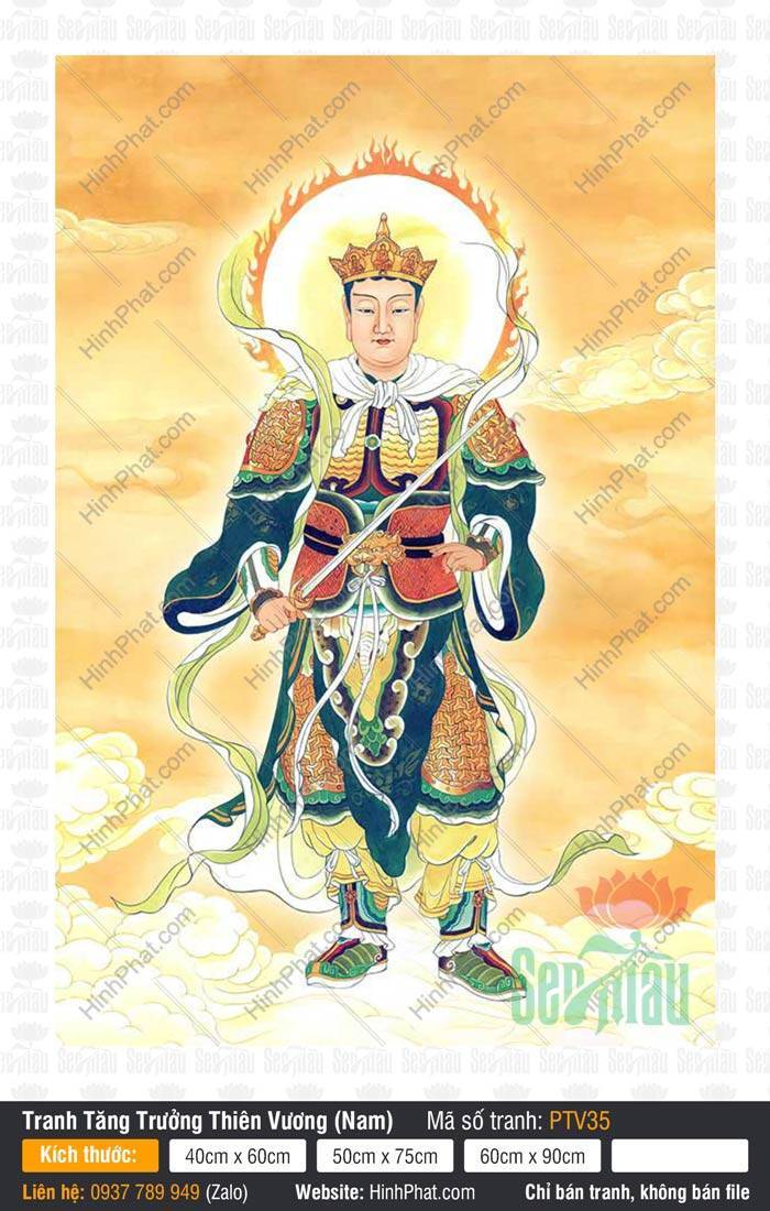 Tứ Đại Thiên Vương Hộ Pháp, Tăng Trưởng Thiên Vương PTV35 Tứ Đại Thiên Vương Hộ Pháp Tăng Trưởng Thiên Vương PTV35 thanh tịnh trì bảo kiếm