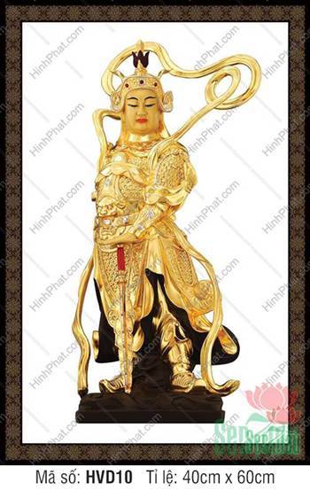 Tranh Hộ Pháp Vi Đà HVD10, tác phẩm sắc vàng kim oai phong Tranh Hộ Pháp Vi Đà HVD10, tác phẩm sắc vàng kim oai phong