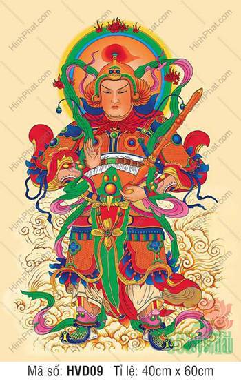 Tranh Hộ Pháp Vi Đà Tôn Thiên Bồ Tát HVD09, Dải Lụa Hồng Sen Tranh Hộ Pháp Vi Đà Tôn Thiên Bồ Tát HVD09, Dải Lụa Hồng Sen