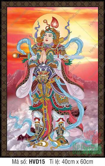 Tranh Hộ Pháp Vi Đà Tôn Thiên Bồ Tát đẹp nhất HVD15, Áo Giáp Đỏ Tranh Hộ Pháp Vi Đà Tôn Thiên Bồ Tát đẹp nhất HVD15, Áo Giáp Đỏ