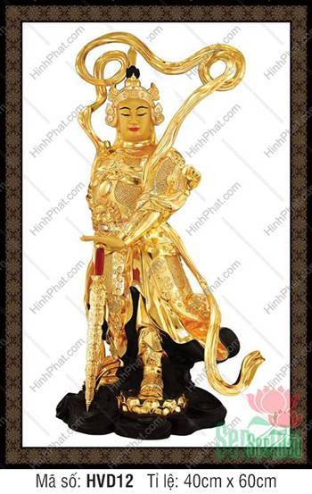 Tranh Vi Đà thiên tướng HVD12, Toàn Thân Tỏa Sắc Vàng Kim Tranh Vi Đà thiên tướng HVD12, Toàn Thân Tỏa Sắc Vàng Kim