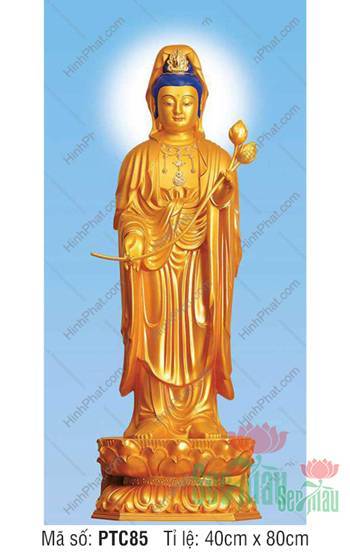 Đại Thế Chí Bồ Tát Đẹp PTC85, tôn tượng dát vàng cầm nụ sen Đại Thế Chí Bồ Tát Đẹp PTC85, tôn tượng dát vàng cầm nụ sen