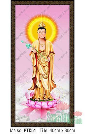 Đại Thế Chí PTC51, tôn tượng đứng cầm sen trên đài sen hồng
