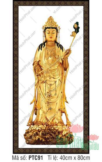 Đại Thế Chí PTC91, tôn tượng toàn thân dát vàng đứng tòa sen Đại Thế Chí PTC91, tôn tượng toàn thân dát vàng đứng tòa sen