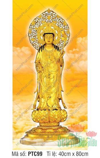 Đại Thế Chí PTC99, tôn tượng vàng đứng trên đài sen uy nghi Đại Thế Chí PTC99, tôn tượng vàng đứng trên đài sen uy nghi