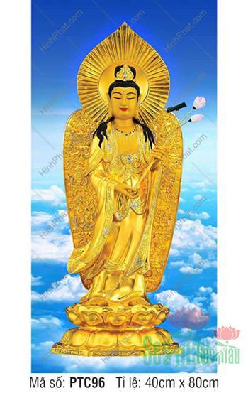 Tranh Đại Thế Chí Bồ Tát PTC96, tôn tượng đứng giữa mây trời Tranh Đại Thế Chí Bồ Tát PTC96, tôn tượng đứng giữa mây trời