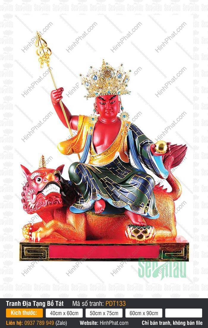 Hình Địa Tạng Vương Bồ Tát kích thước lớn PDT133 Hình Địa Tạng Vương Bồ Tát kích thước lớn PDT133 cưỡi trên lưng Đế Thính