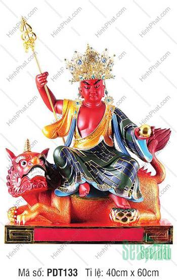 Hình Địa Tạng Vương Bồ Tát kích thước lớn, cưỡi Đế Thính