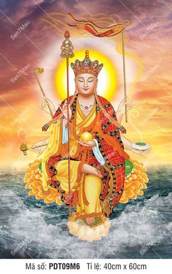 Hình Đức Địa Tạng Bồ Tát PDT09M6, tôn tượng Ngài cầm minh châu lục tý