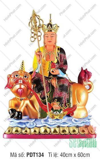 Hình Đức Địa Tạng Bồ Tát PDT134, Ngài cưỡi Đề Thính