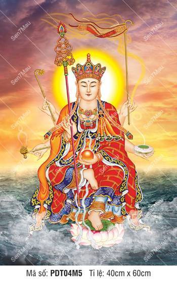 Tôn Ảnh Địa Tạng Vương Bồ Tát PDT04M5, Uy Nghi Trên Biển Đại Nguyện
