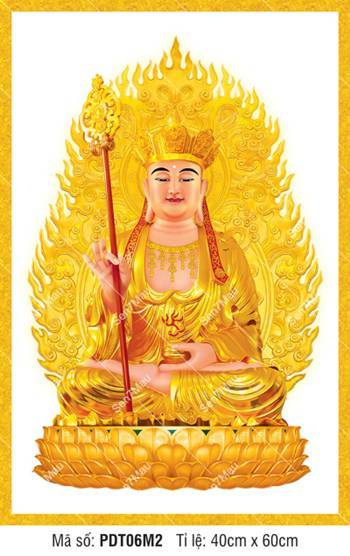 Tôn Ảnh Địa Tạng Vương Bồ Tát PDT06M2, tôn tượng vàng kim uy nghiêm
